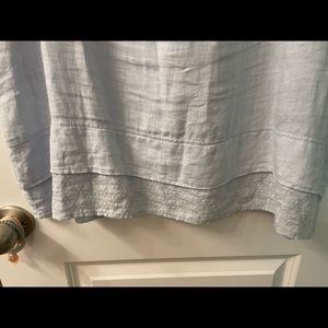 light blue linen dress with pockets